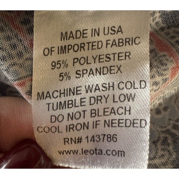 Leota Paisley Fit & Flare Dress Small Made in USA Stretch - Picture 4 of 7